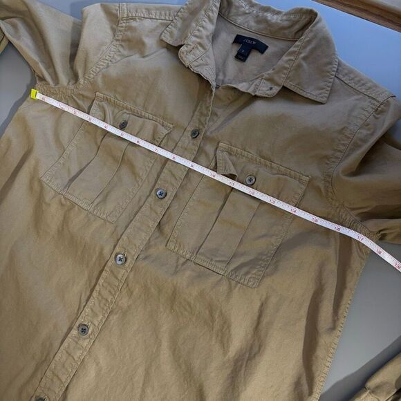 J. Crew utility shirt olive green button button down long sleeve top - Picture 7 of 9